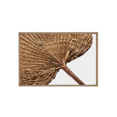 Imagem de Quadro Decorativo com Vidro Sala Hall Quarto 84x124cm Bege Palha