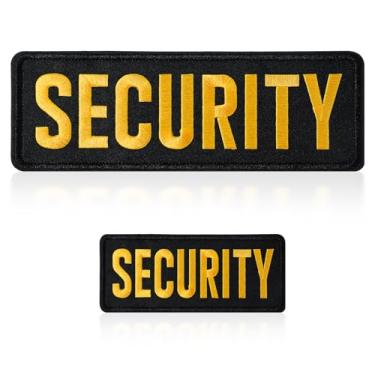 Imagem de Patch de segurança, 2 peças amarelas de gancho e laço de segurança para colete, letras impressas, remendos bordados para guardas de oficiais, colete, jaqueta, transportadora, bolsa, chapéu (1 pequeno