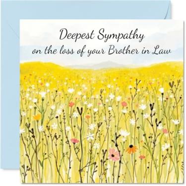 Imagem de Stuff4 Cartão de simpatia Loss of Brother in Law - Field of Memories - Cartões de luto de luto para adultos, cartões de condolências de 14 cm Pensando em você