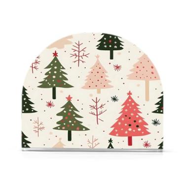 Imagem de Wassud Porta-guardanapos de acrílico para rabiscos de árvore de Natal, dispensador de guardanapo de papel moderno em forma de U para mesa, cozinha, sala de jantar, bancada 1 peça (comporta 50-60