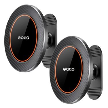 Imagem de OQTIQ Suporte magnético para celular para carro, suporte de painel com adesivo 3M, fibra de carbono preta, alumínio, MagSafe compatível com iPhone 17/16/15/14/13/12, ajustável em 360 graus, pacote com