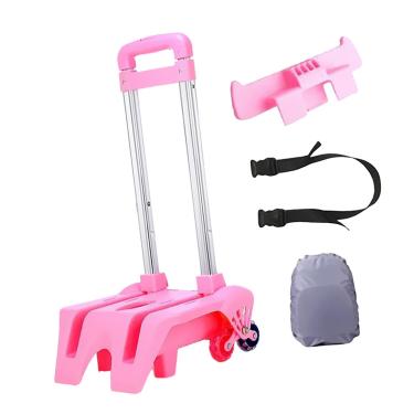 Imagem de MERIGLARE Mochila com rodas, carrinho, mochila compacta, leve e portátil, carrinho de bagagem com rodas para mover livros e bolsas, Rosa em Relevo