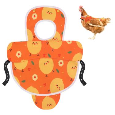 Imagem de Esmorah Sela de galinha para galinhas, sela de galinha para costas, proteção de asas e cauda com alças ajustáveis, colete de frango respirável e anti-bicada (laranja)