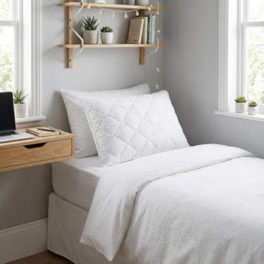 Imagem de Pillow Top 400 Fios Toque Macio Protetor Colchão Acolchoado 4 Tamanhos Solteiro Casal Queen King Branco Extra Conforto Lavável Antialérgico Elástico Ajustável (solteiro)