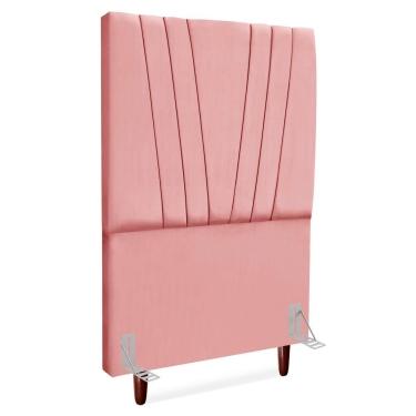 Imagem de Cabeceira Solteiro 100 Cm Com Frame Belgica Suede Rosa Artte Rosa
