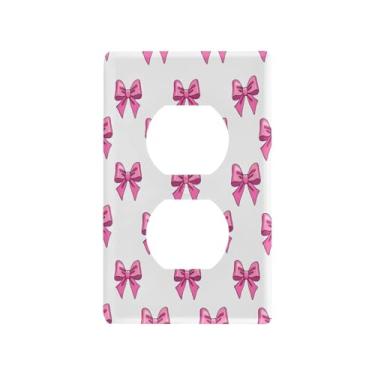 Imagem de Wassud Bows Light Switch Cover Plate Decorativas Placas de Parede para Tomadas Elétricas Duplex 4,53 x 2,76 Polegadas