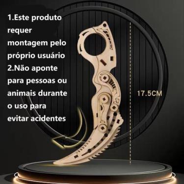 Imagem de QuebraCabeça 3D em MDF Karambit Montagem Decorativa e Desafio Intelect