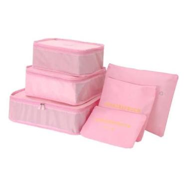 Imagem de Organizador Malas 6Pcs - Rosa Claro - clickstech