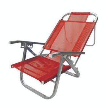 Imagem de Cadeira De Praia Copacabana 5 Posições Vermelha Botafogo - Botafogo La