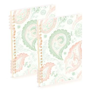 Imagem de Burbuja Cadernos com nome, papel pautado universitário A5 com 60 folhas, fichário para escritório, 2 unidades