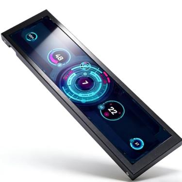 Imagem de Yunseity Tela Secundária do Computador Com Tela Sensível Ao Toque de 8,8 Polegadas, 1920x480 FHD, Interface Tipo C PH, para Monitor de Temperatura da CPU GPU da Caixa do PC