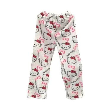 Imagem de Calças De Pijama De Fleece Macio Para Mulheres Sanrio Hello Kitty Kawa