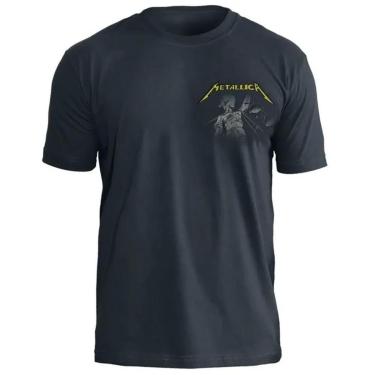 Imagem de Camiseta de Banda Metallica em Algodão Gola Redonda Manga Curta-Unissex