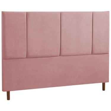Imagem de Cabeceira Estofada Queen Panamá Veludo Rosa 160 Cm