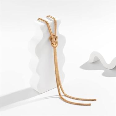 Imagem de Colar feminino com declaração de ouro na moda delicada corrente de cobra torcida em Y colares de deusa grega acessórios de fantasia joias presentes presentes de natal presentes de amizade para