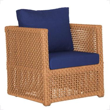 Imagem de 1 Poltrona Madri Alumínio Corda Náutica Estofado 10 Trama Terra Cota