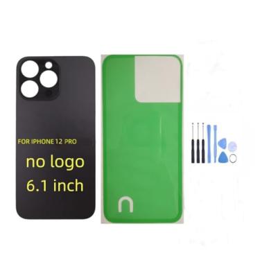 Imagem de STYCES Substituição de vidro da tampa traseira traseira para iPhone 12pro de 6,1 polegadas e para iPhone 12promax 6,7 polegadas (sem logotipo), com kit de ferramentas de reparo, adesivo pré-instalado