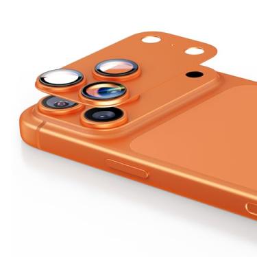Imagem de KISMER Protetor de lente de câmera para iPhone 17 Pro, proteção de tela de vidro temperado, laranja