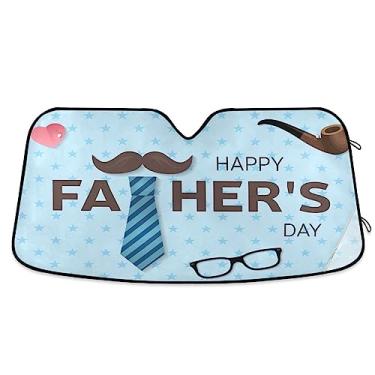 Imagem de Guarda-sol feliz dia dos pais para para-brisas de carro, proteção UV dobrável para janela de carro, viseiras de sol para carro, SUV, acessórios de carro