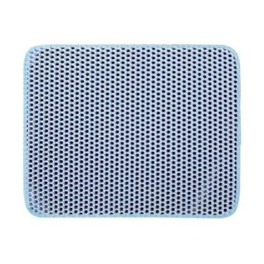 Imagem de Tapete Higiênico EVA Coletor de Areia para Gato Lavável Dupla Camada Antissujo(Azul,G - 55 x 75cm)