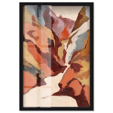 Imagem de Warmth of the Earth I Shadowbox Print Boho Brown Wall Art por Art Remedy, moldura preta, 28 x 40 cm