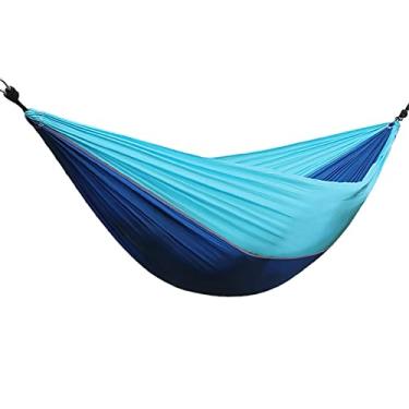 Imagem de Rede dupla de acampamento para 1 2 pessoas com alças de árvore, rede leve e portátil de nylon para paraquedas 210T para caminhadas, viagens, mochila e quintal, A, 220 x 90 cm