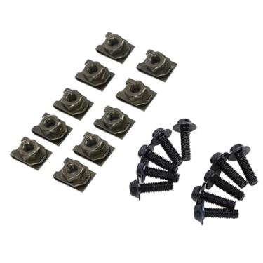 Imagem de SPYMINNPOO Kit de Parafusos para Corpo de Carenagem de Motocicleta, Conjunto Durável de Prendedor de Velocidade de Pináculo de Alumínio para Parafusos M5 de Ajuste Universal (Preto)