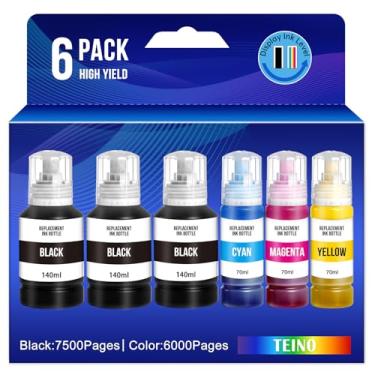 Imagem de TEINO Substituição para garrafas de refil de tinta Epson 502 para impressora Ecotank ET-3760 ET-2850 ET-3850 ET-4850 ET-4760 ET-15000 ET-2750 ET-2760 ET-3830 ET-3843 (substituição para impressora 502