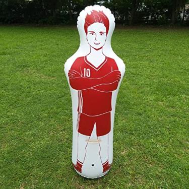 Imagem de Cryfokt Saco de Pancadas Inflável para Treinamento de Futebol Com Design de Suporte Automático para Prática de Futebol, Adequado para Adultos e Crianças, Feito de PVC Vermelho/ 40x160cm (#1)