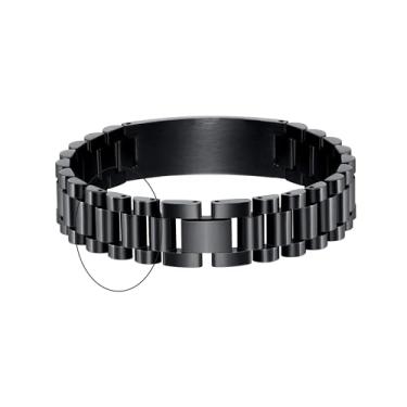 Imagem de VULETO Presentes de Natal para homens, marido, namorado, filho, irmão, pulseira de aço inoxidável, bandeira americana, pulseira de elos exclusivos, joias militares, presentes para ele masculino, one