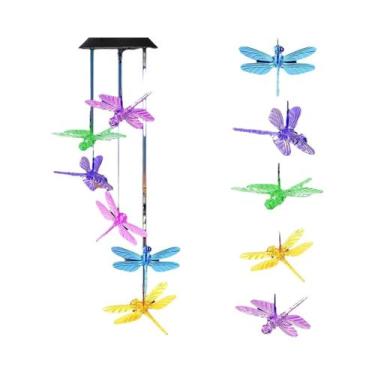 Imagem de Luminária Solar De Borboleta, Libélula E Beija-flor Com Mudança De Cor