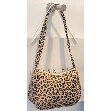 Imagem de Bolsa de ombro feminina pequena de nylon com carteira de dinheiro para compras casuais para festas, Leopardo, Tendência