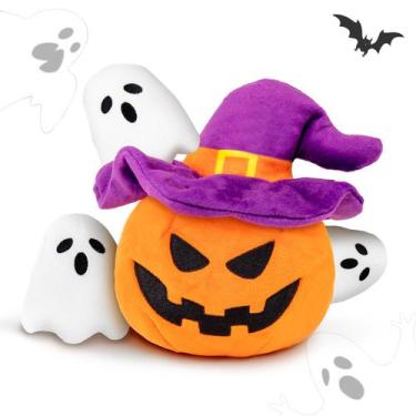Imagem de Brinquedo para cães lilfrd Halloween Pumpkin & Ghosts Squeaky Plush