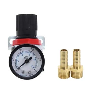Imagem de EU AR2000 1/10.2 cm rosca BSPT válvula de redução de regulador de pressão do compressor de ar pneumático 4 mm 6 mm 8 mm 10 mm 12 mm conectores (AR2000 w BT 8 mm)