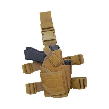 Imagem de Coldre de arma de coxa de pistola tática Molle, coldre de perna caída,