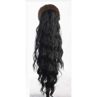 Imagem de Grampos de cabelo femininos com garra de 66 cm 66 cm para rabo de cavalo – Extensões de cabelo, realces de onda de água, clipe sintético para festas diárias
