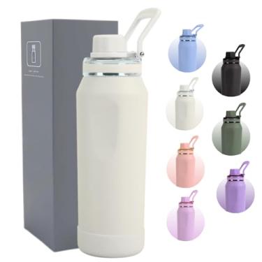 Imagem de Garrafa Térmica 500ml - Parede Dupla Isolada a Vácuo de Aço Inox, Acompanha Base Emborrachada, Bebidas Geladas por 24 Horas e Quentes por 12 Horas (Creme)