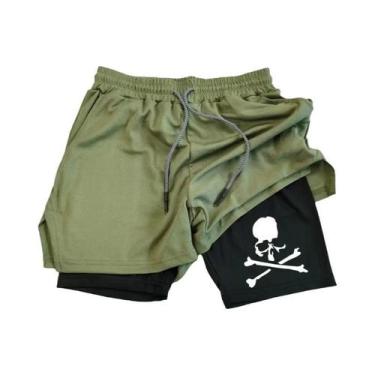 Imagem de Shorts Masculinos Esportivos 2 Em 1 Com Secagem Rápida E Respiráveis P