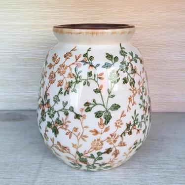 Imagem de SIDUCAL Vaso pastoral vintage de cerâmica, vaso floral chinoiserie de 18 cm, vasos rústicos de fazenda retrô rachados no gelo para decoração de casa, sala de estar, estante de livros, escritório