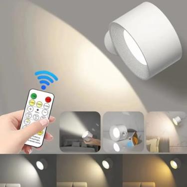 Imagem de Luminárias de Parede LED Apoiadas em Lâmpadas Recarregáveis com Bateria Operadas Porta USB 3 Temperaturas Cor Níveis Brilho Luzes Sem Fio Magnéticas R