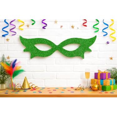 Imagem de MÁSCARA DECORATIVA DE CARNAVAL EM EVA – TAMANHO GRANDE 58 cm de comprimento (Verde Bandeira)