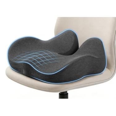Imagem de Almofada de assento ergonômica para cadeira de escritório, almofada grande em forma de U de espuma viscoelástica para cóccix, cóccix, alívio de pressão do quadril e parte inferior das costas