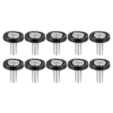 Imagem de X AUTOHAUX 10 peças de arruela para-choque arruela de para-choque parafusos M6 kit de limpeza de compartimento de motor alumínio preto