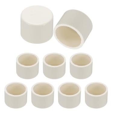 Imagem de PATIKIL Tampas de extremidade de tubo de PVC, pacote com 9, tampa de tubo de 2,5 cm de diâmetro, acessórios de soquete adaptador para construir móveis faça você mesmo linha de água de prateleira de