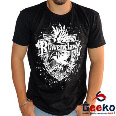 Imagem de Camiseta Corvinal 100% Algodão Harry Potter Ravenclaw Geeko, Preto gol