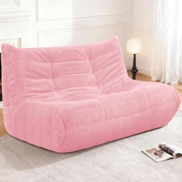 Imagem de Cansunna Cadeira de pufe gigante, poltrona gigante para adultos, confortável e grande, sofá preguiçoso, espreguiçadeira de veludo cotelê com espuma de memória, sofá de chão para casa, sala de estar