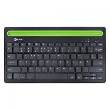 Imagem de Teclado sem Fio Vinik DT200 - Padrão ABNT2 - Bluetooth - Suporte para Tablet - Preto - DT200