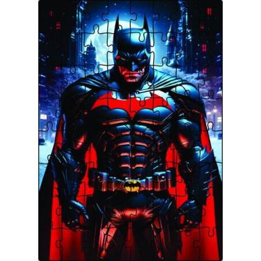 Imagem de Quebra-Cabeça Jogo Infantil Batman 64 Peças MDF 18x26 - Brother'S Mine