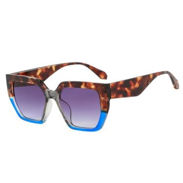 Imagem de Óculos de Sol Unissex com Estampa de Leopardo em Degradê em Cores Doces, Proteção UV400, Ideais para Esportes ao Ar Livre, Corrida e Ciclismo, Cor Cinza Floral