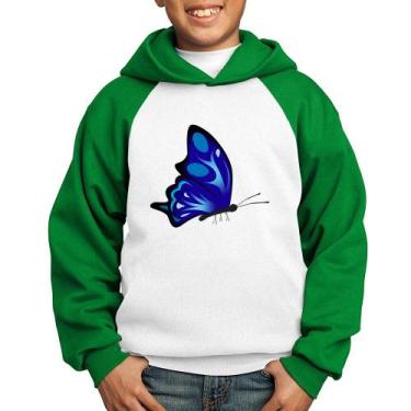 Imagem de Moletom Infantil Borboleta Azul - Foca na Moda, Branco, Verde, 14
